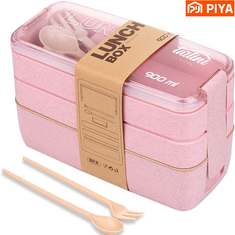 Meal Prep Kits - 3-in-1 Fach Weizens troh Bento Box