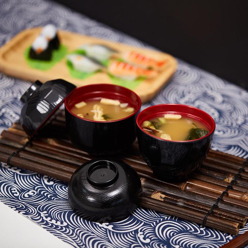 Meal Prep Japanese - Zweifarbige Miso-Suppenschüssel mit Deckel, Japanische Zweifarbige