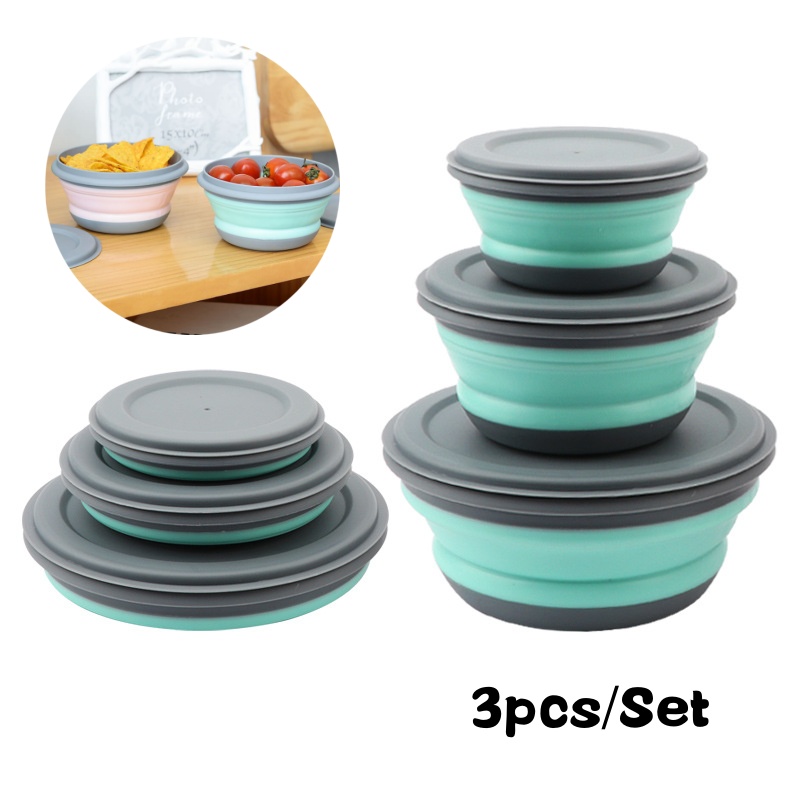 Salad Container Jar - Tragbare Falten Lunch Box Schüssel Sets