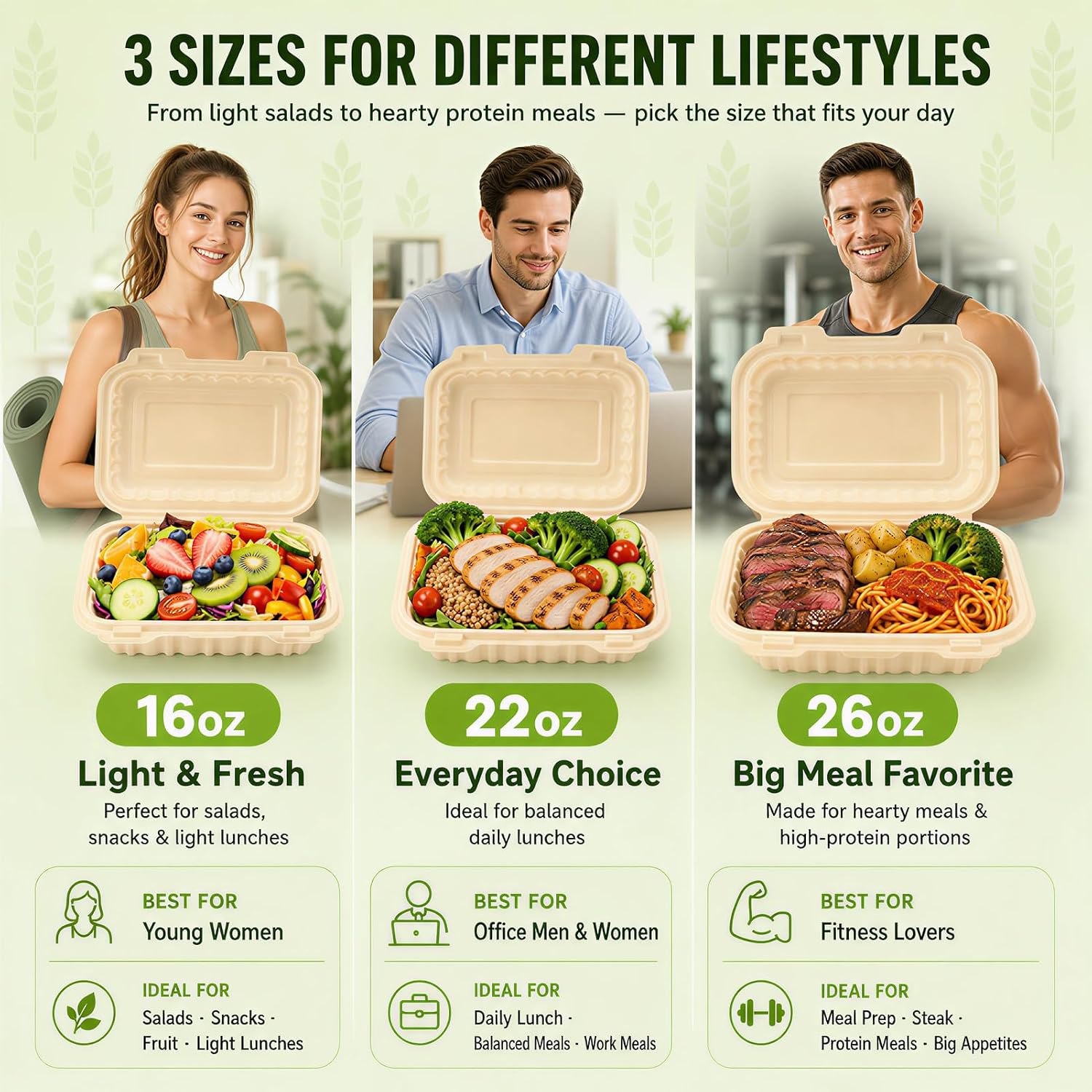 50er-Pack 16oz Clamshell Take- – Salad Container Jar Bewertung und Preis