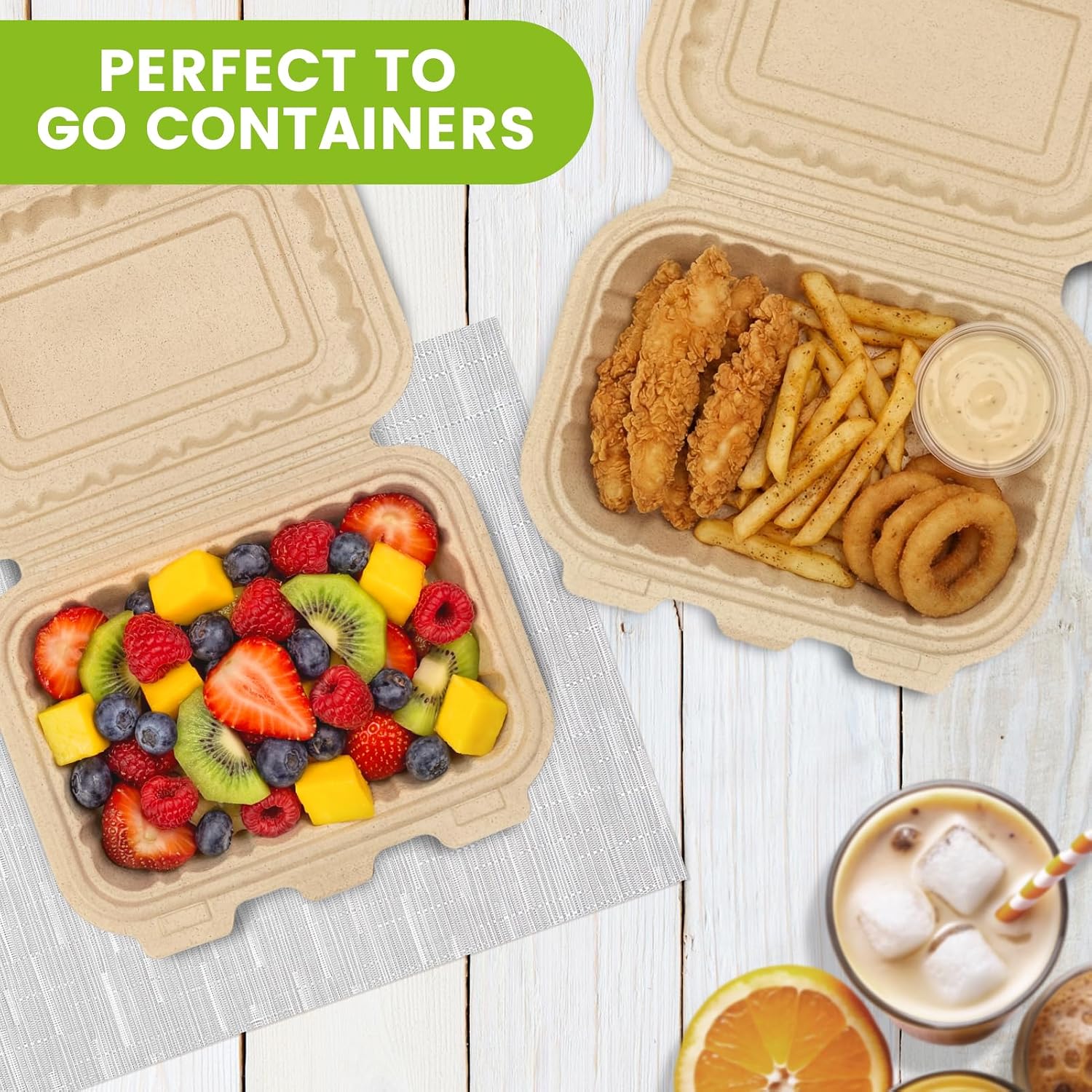 50er-Pack 16oz Clamshell Take- – Salad Container Jar Bewertung und Preis