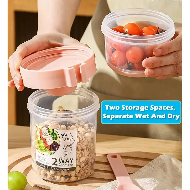 Tragbare Salat Tasse Doppel Ha – Salad Container Jar Bewertung und Preis