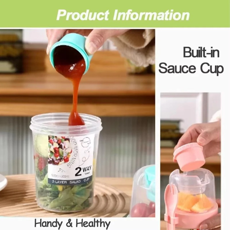 Tragbare Salat Tasse Doppel Ha – Salad Container Jar Bewertung und Preis