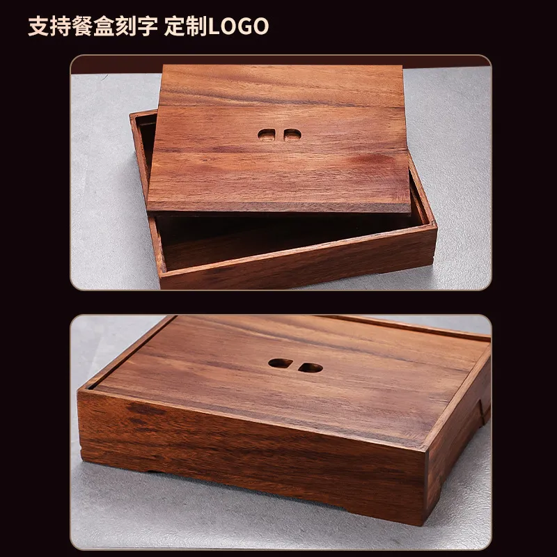 Bento-Box aus schwarzem Walnus – Meal Prep Korean Food Bewertung und Preis