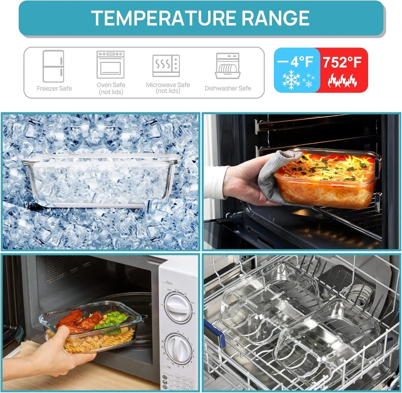 18-teiliges Set Glas-Lebensmit – Meal Prep Kits Bewertung und Preis